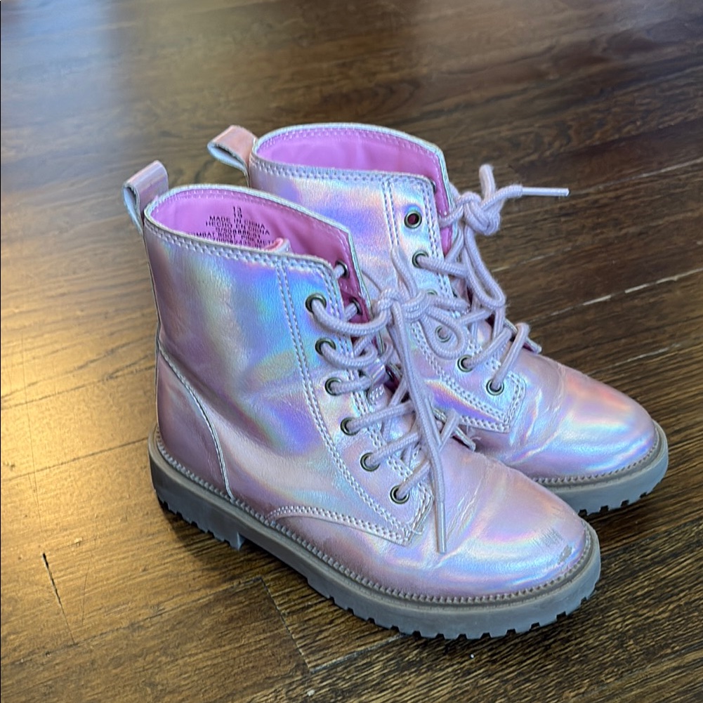 Old Navy Pink Combat Boots With Chunky Sole
